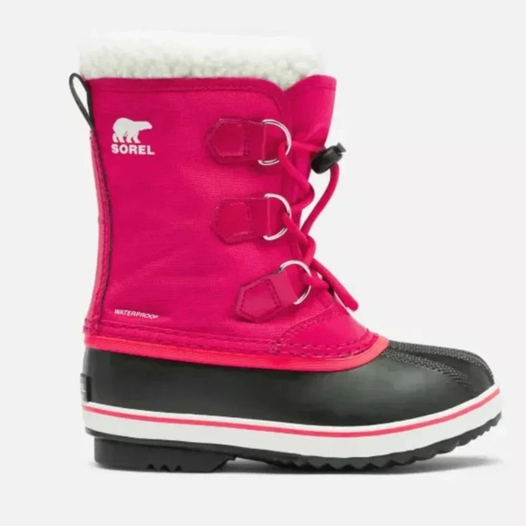 Sorel Youth YOOT PAC Nylon Waterproof Snow Boots in Bright Rose Size 5 - Picture 1 of 12
